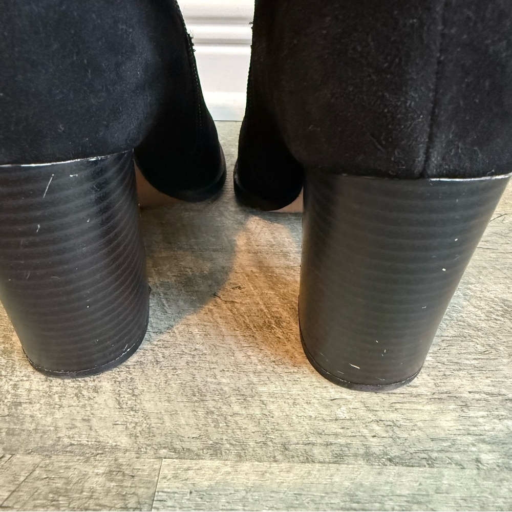 Vince Camuto Women's Crethana Black Suede Boots Size 8.5 Pointed Toe Block Heel - Picture 6 of 16